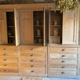 Old workshop furniture, 2 bodies with drawers and a cupboard.