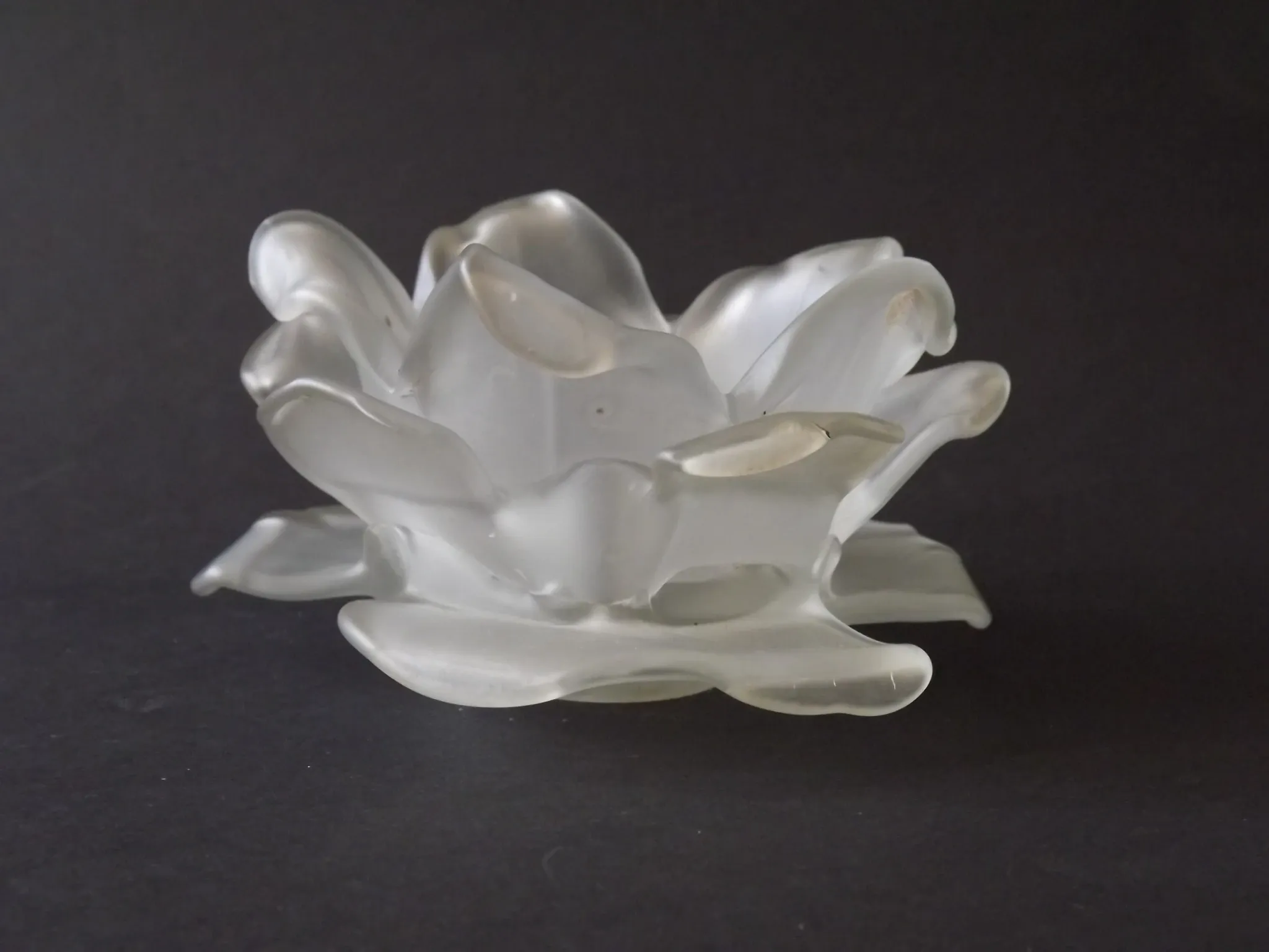 Vintage Art Deco Frosted Satin Glass Rose Flower Lamp Shade