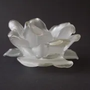 Vintage Art Deco Frosted Satin Glass Rose Flower Lamp Shade