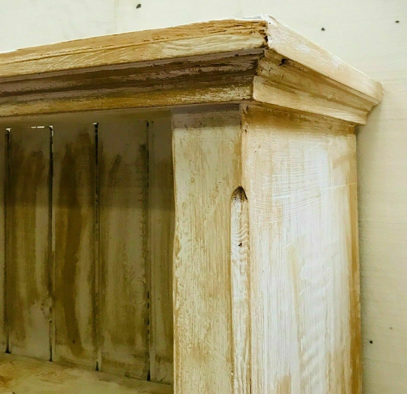 Pair of store windows in patinated fir