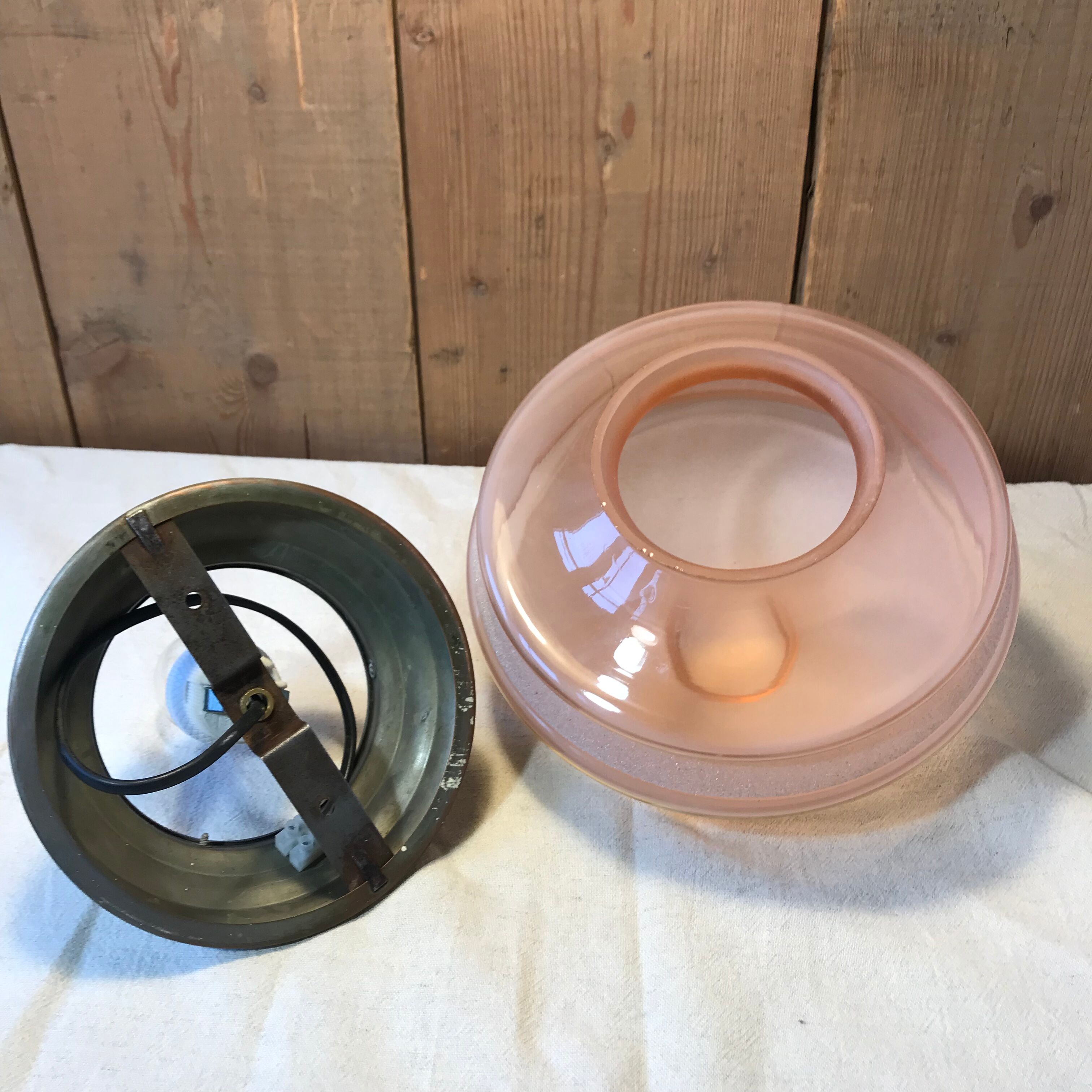 Vintage powder pink ceiling lamp