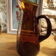 Carafe verre bullé ambré