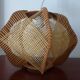 Suspension scandinave vintage en bois et fils tendus, années 60