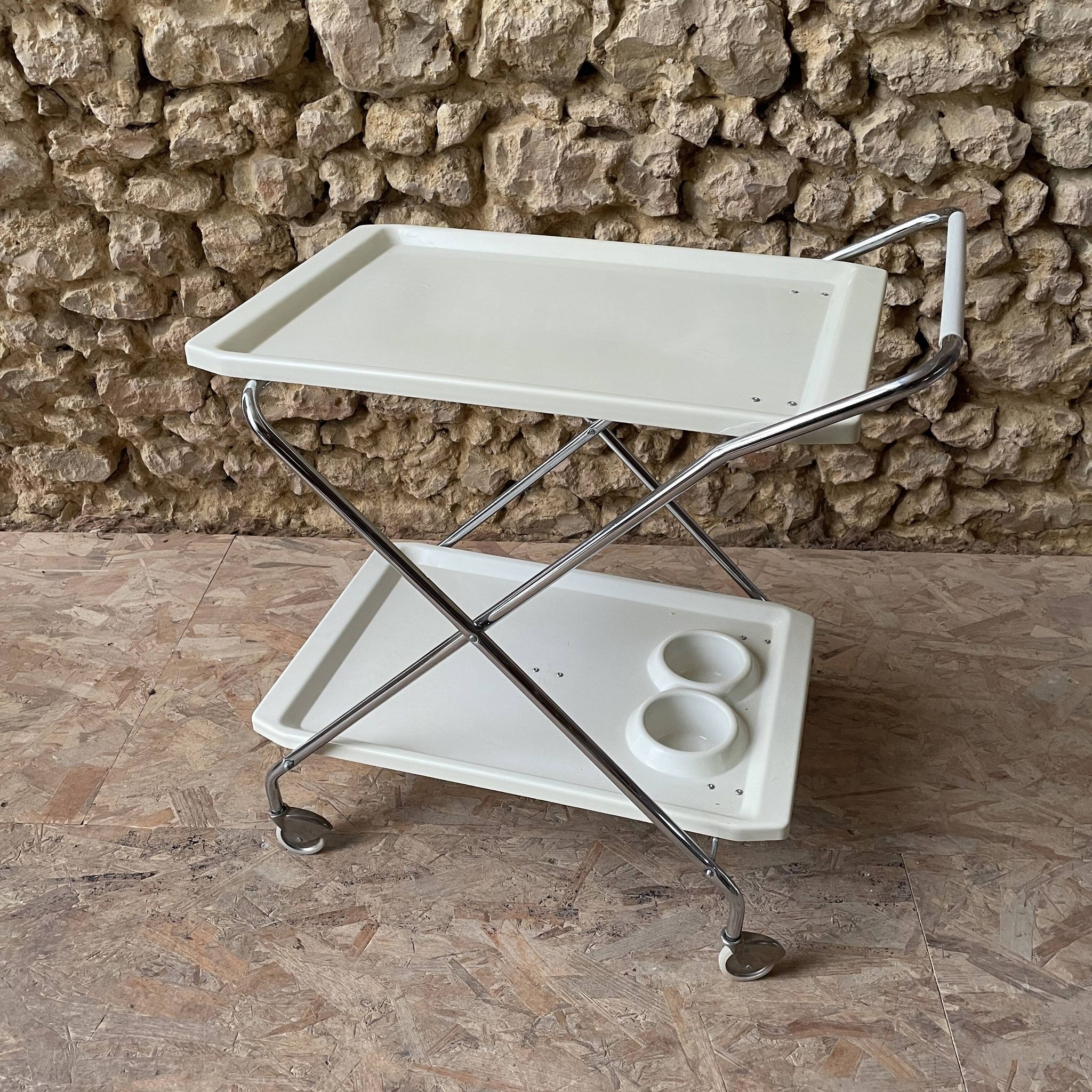 Folding PVC dessert table – Italian design – 1980s