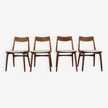 Alfred Christensen Lot de 4 chaises danoises "Boomerang" en teck
