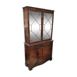 English showcase, two bodies, solid mahogany an of the 50s