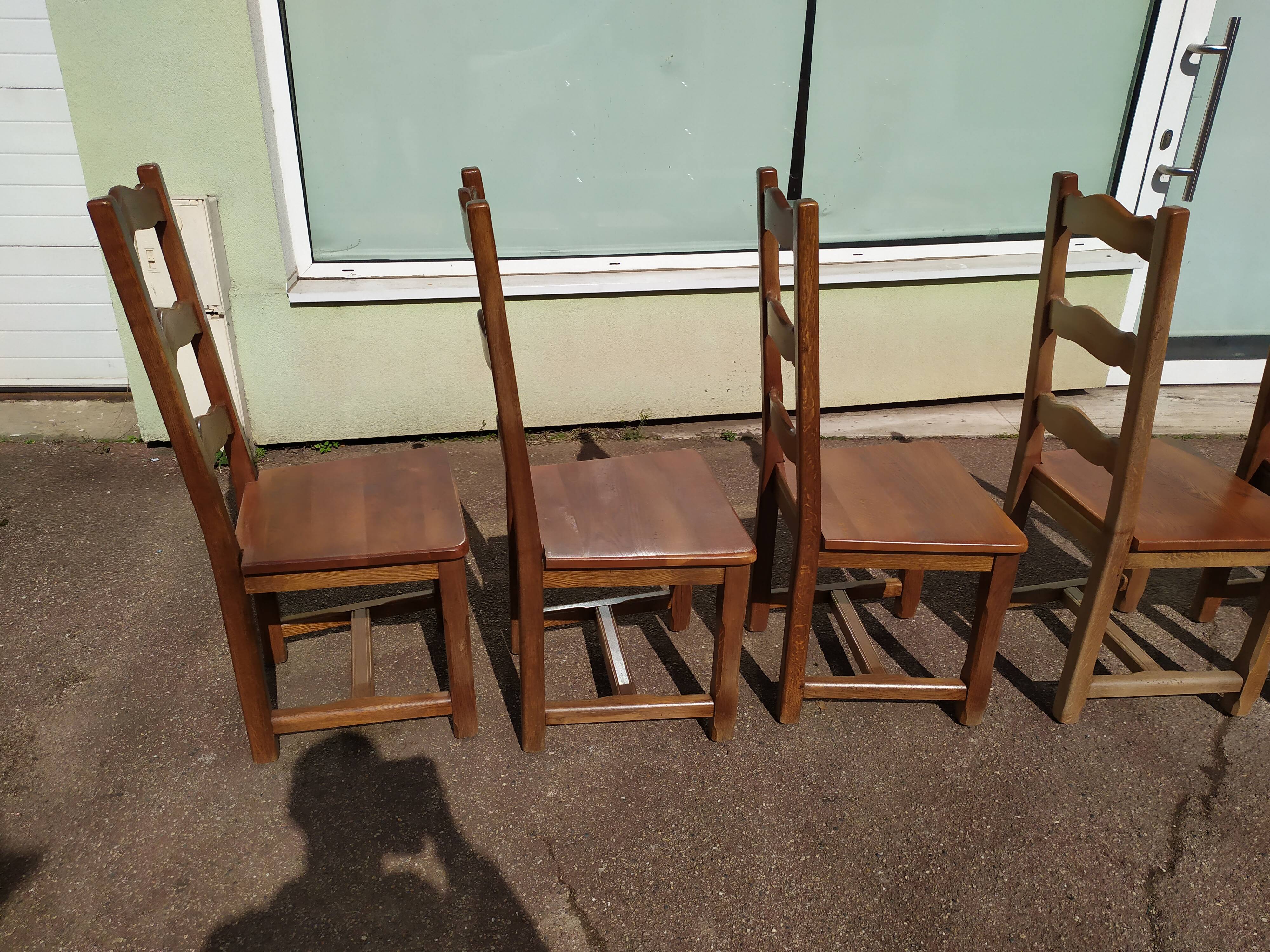 Set of 6 solid oak wood chairs - ferme compagne montage
