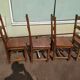 Set of 6 solid oak wood chairs - ferme compagne montage