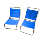 Pair of Lafuma folding beach chairs