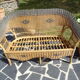 Vintage rattan lounge: one bench, two armchairs