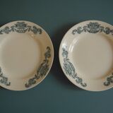 Set of 2 Terre Fer Longchamp Lutèce antique French plates
