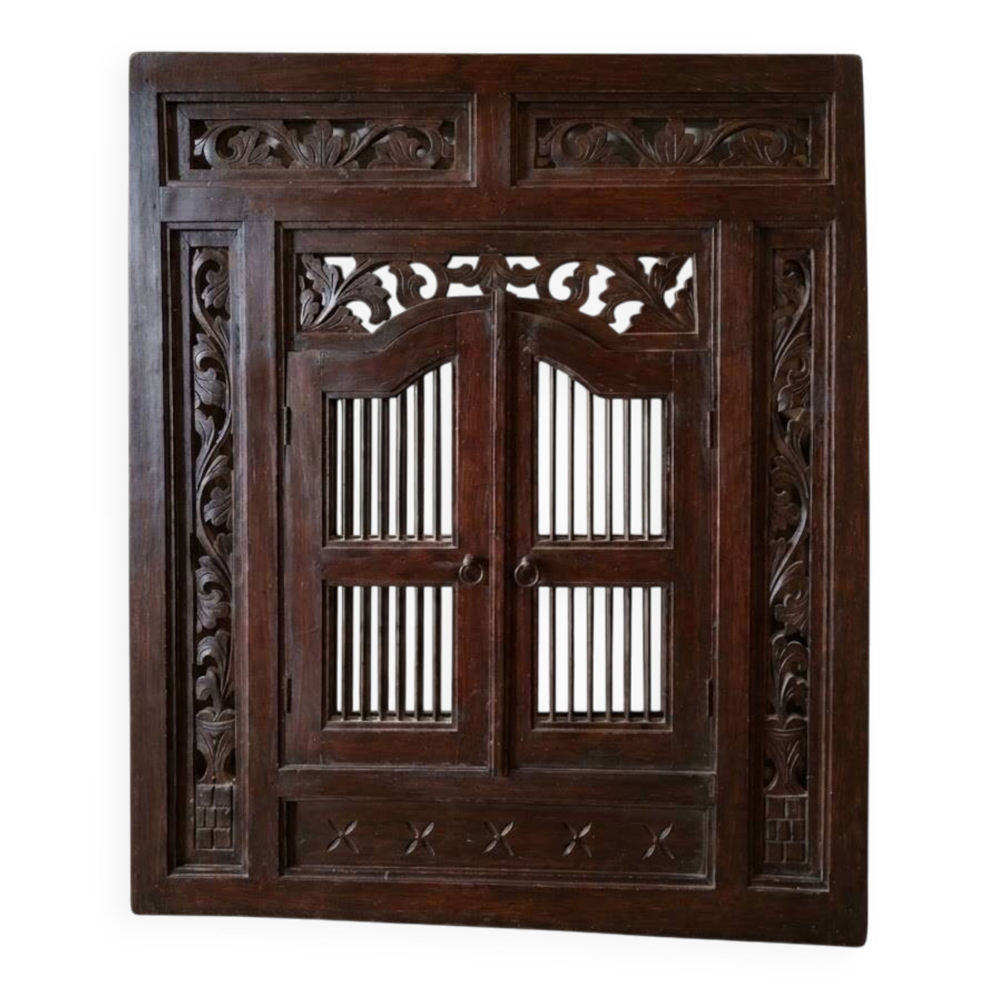 Colonial mirror in solid ebony wood 90 cm