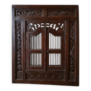 Miroir colonial en bois massif ébène 90 cm