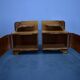 Art Deco bedside tables from the 1930s in walnut finish, Czechoslovakia.