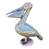 Pelican sculpture in cloisonné enamel ceramic by Émile Masson circa 1960