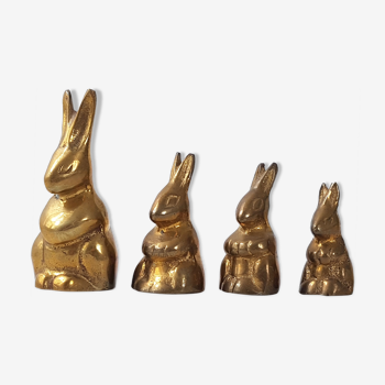 4 rabbits 1970 vintage brass Suite