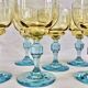 6 anciens verres à vin eau bicolores George Sand