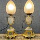 Superb pair of lamps from the Napoleon III era in albatre and gilded bronze circa 1880