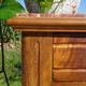 Louis XVI style bedside table in walnut and marble