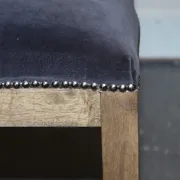 Vintage Office or Dining Chair in Navy Blue Velvet with Halo Studs