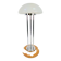 Vintage Mushroom Opaline Glass and Chrome Table Lamp, 1970s