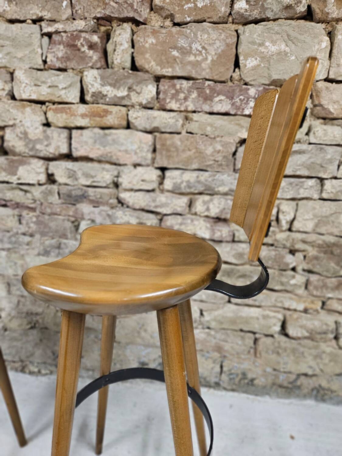 Lot de 3 tabourets de bar 1970 vintage