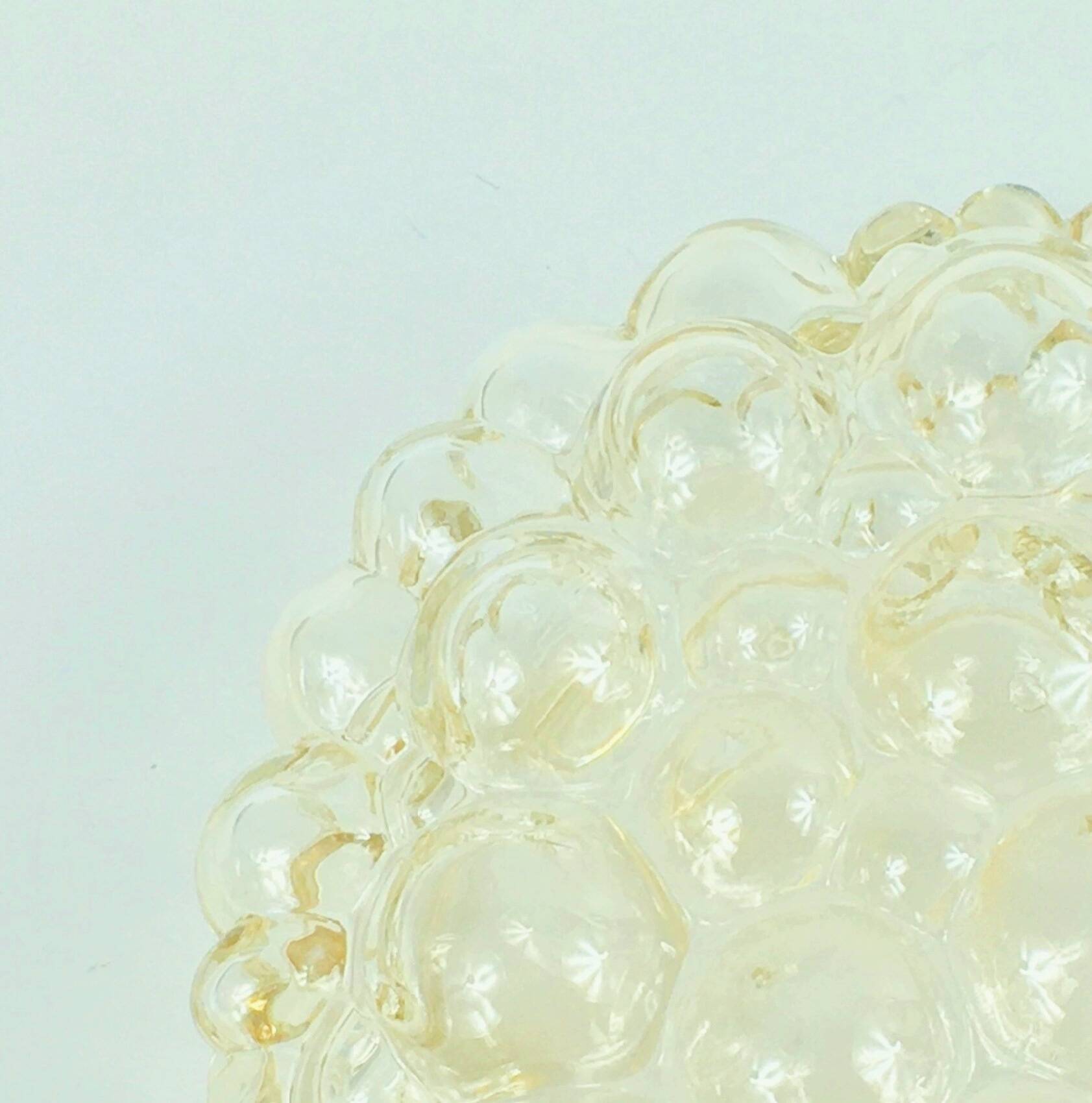 Large Mid-Century Amber Bubble Glass Ceiling Light by Helena Tynell, 1960s