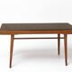 Table basse Tchécoslovaque 1960s, plateau verre noir