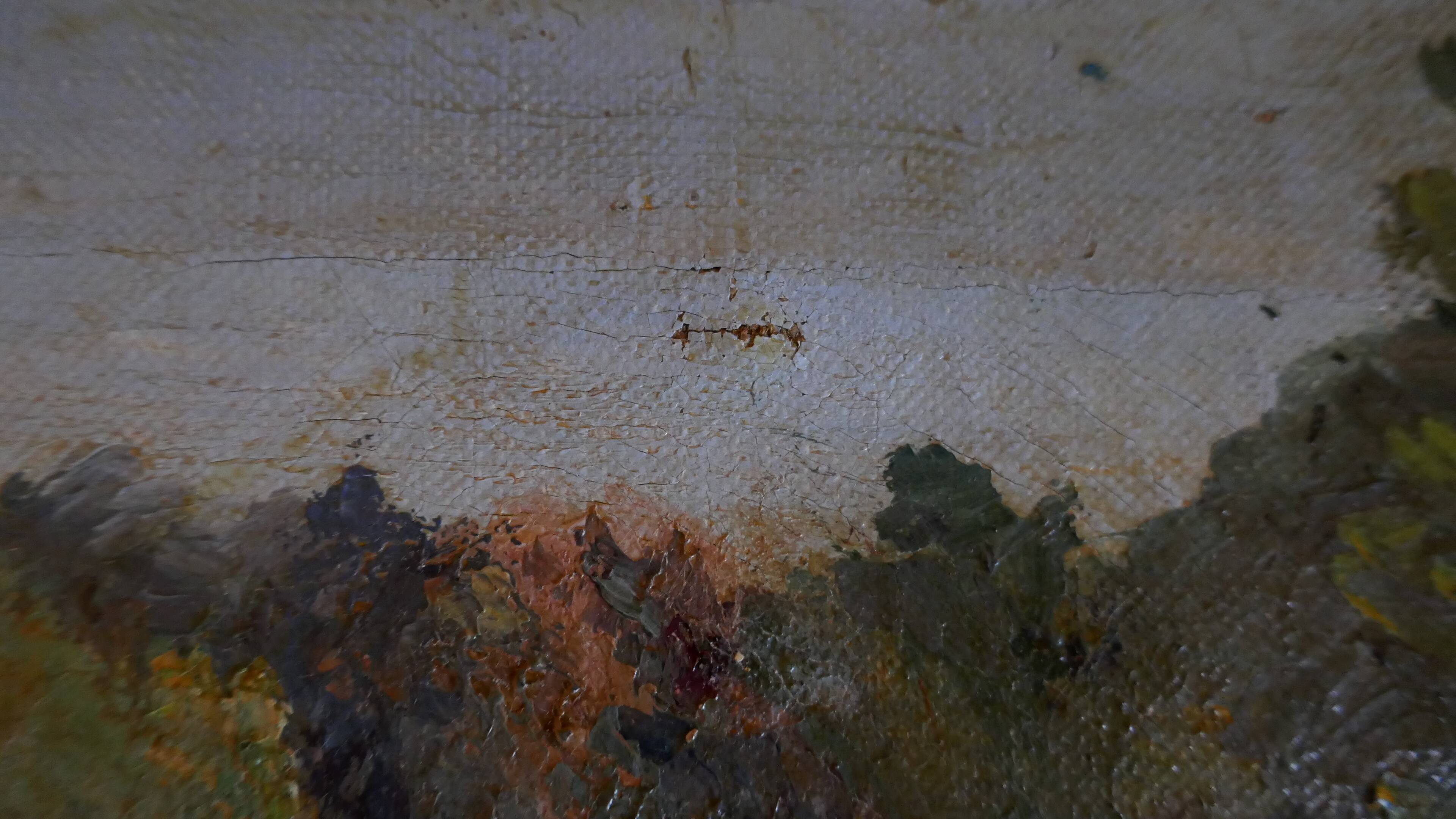 Ancient painting "The Lord's House" landscape signed