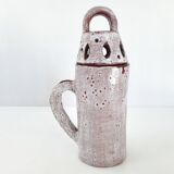 Vintage ceramic terracotta glazed candle holder - 1970s