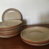 Vintage enamelled sandstone dessert plates