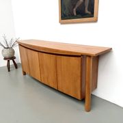 Curved enfilade Maison Regain in solid elm, 1970.