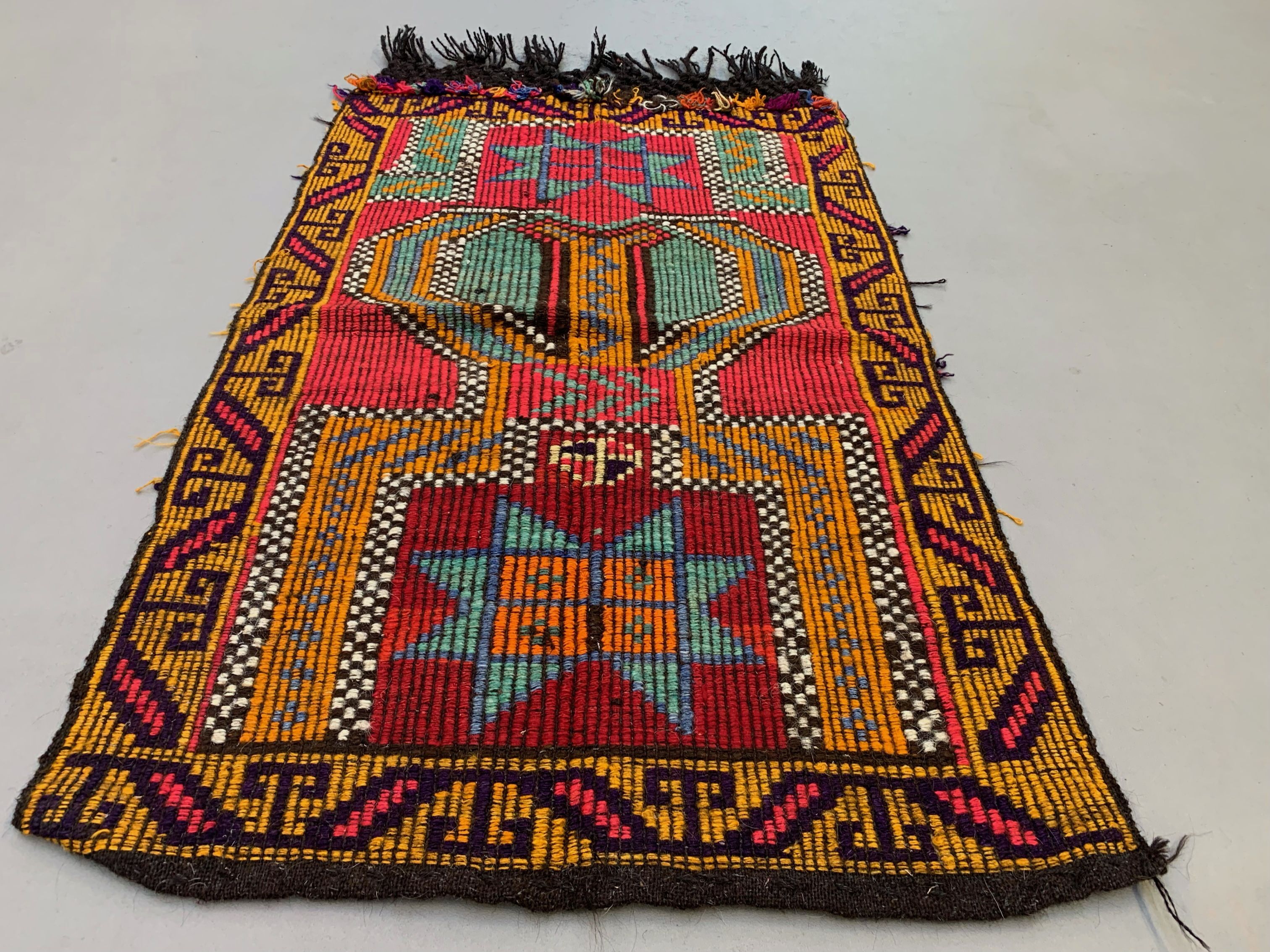 Small Vintage Turkish Kilim Rug 126x75 cm Wool Kelim