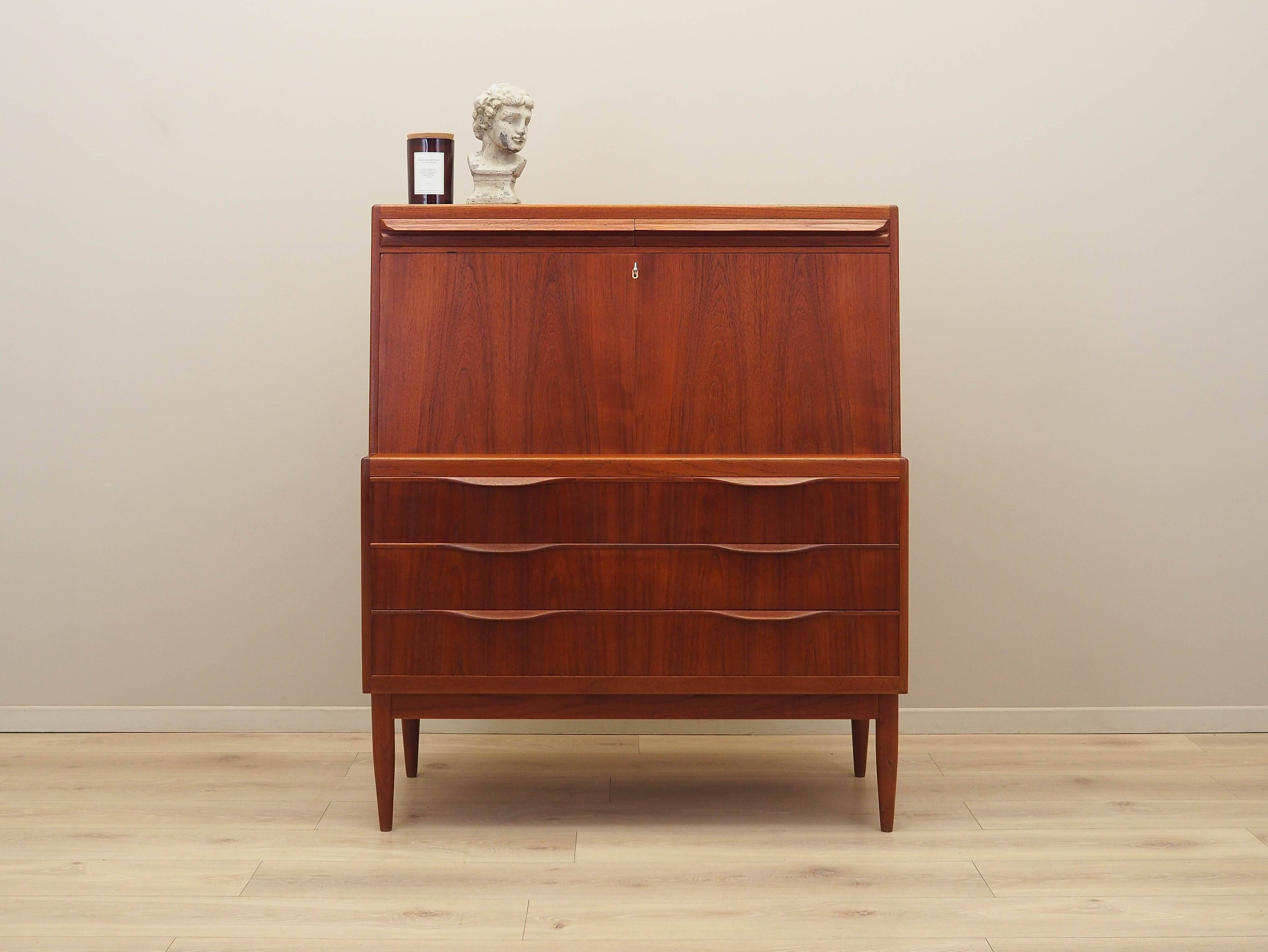 Teak secretary, Danish design, 1960s, Erling Torvits, Klim Møbelfabrik