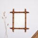 Old turned wooden mirror, bamboo imitation