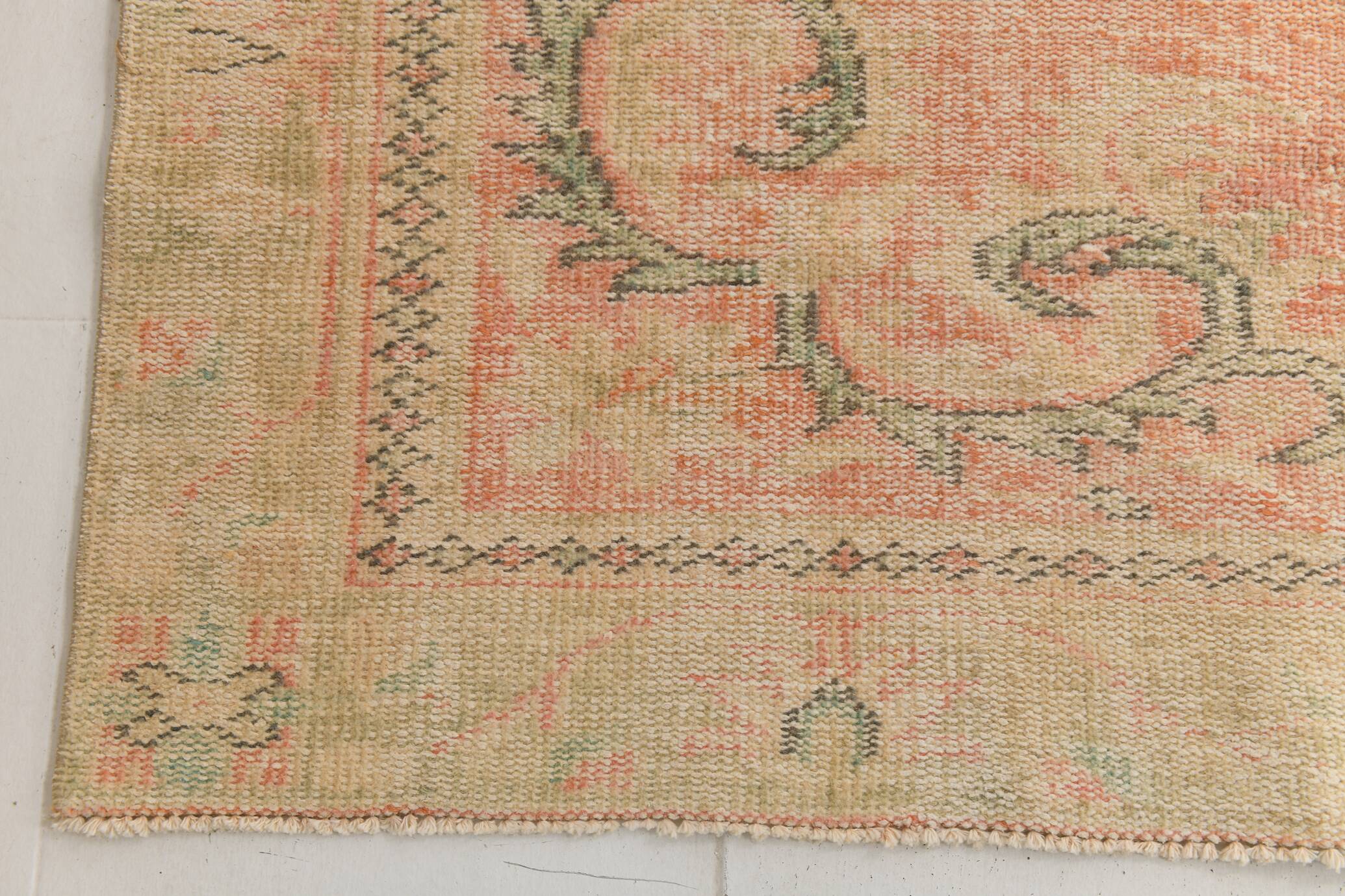 6x9 Vintage Soft Peach Geometric Style Vintage Rug, 175x270 Cm