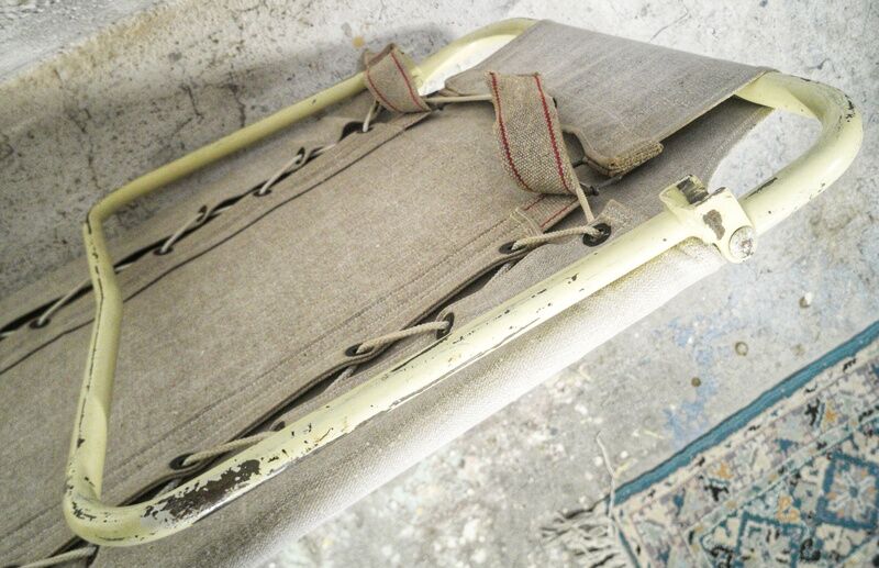Canvas military camp bed