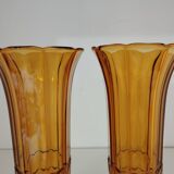 Art Deco vase pair, Val-Saint-Lambert crystal 1930