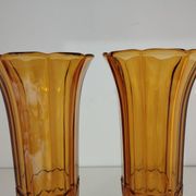 Pair of Art Deco vases, Val-Saint-Lambert crystal, 1930