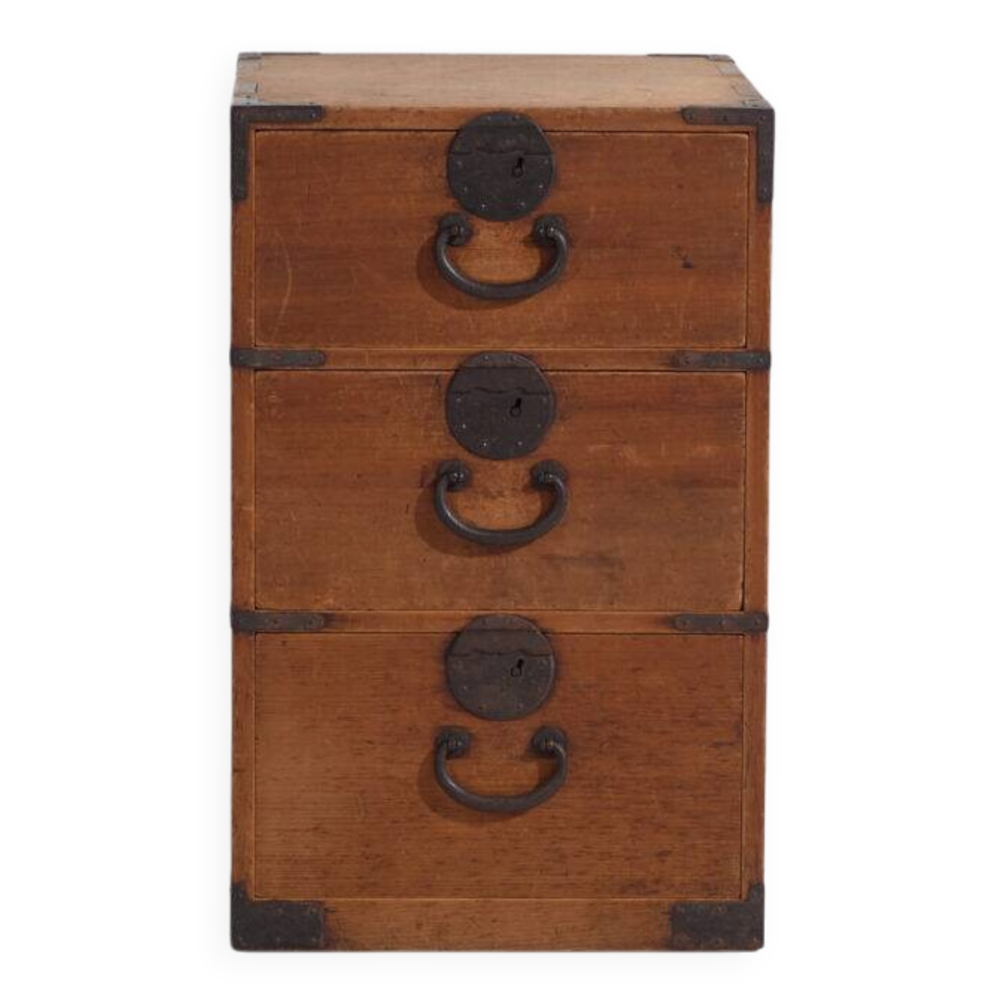 Small Japanese tansu with three drawers – Meiji Period (c. 1890–1926)