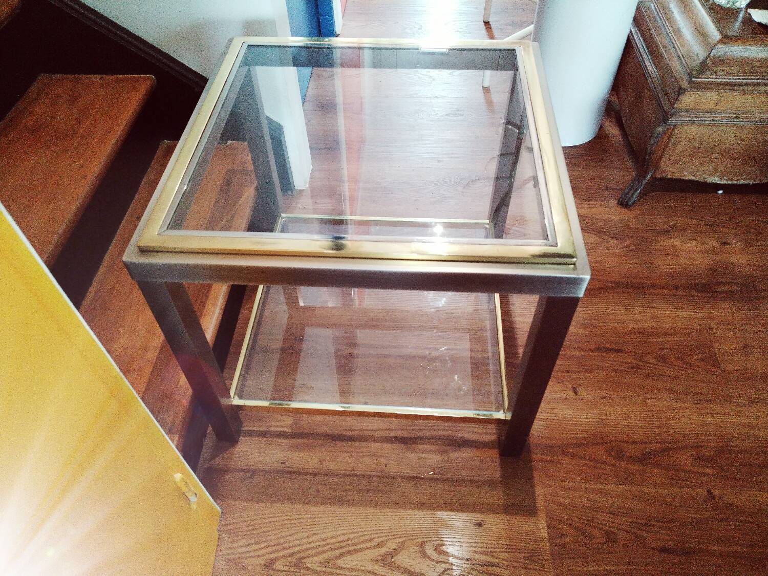 Belgo Chrom brass side table, 1980