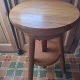 Adjustable wooden stool