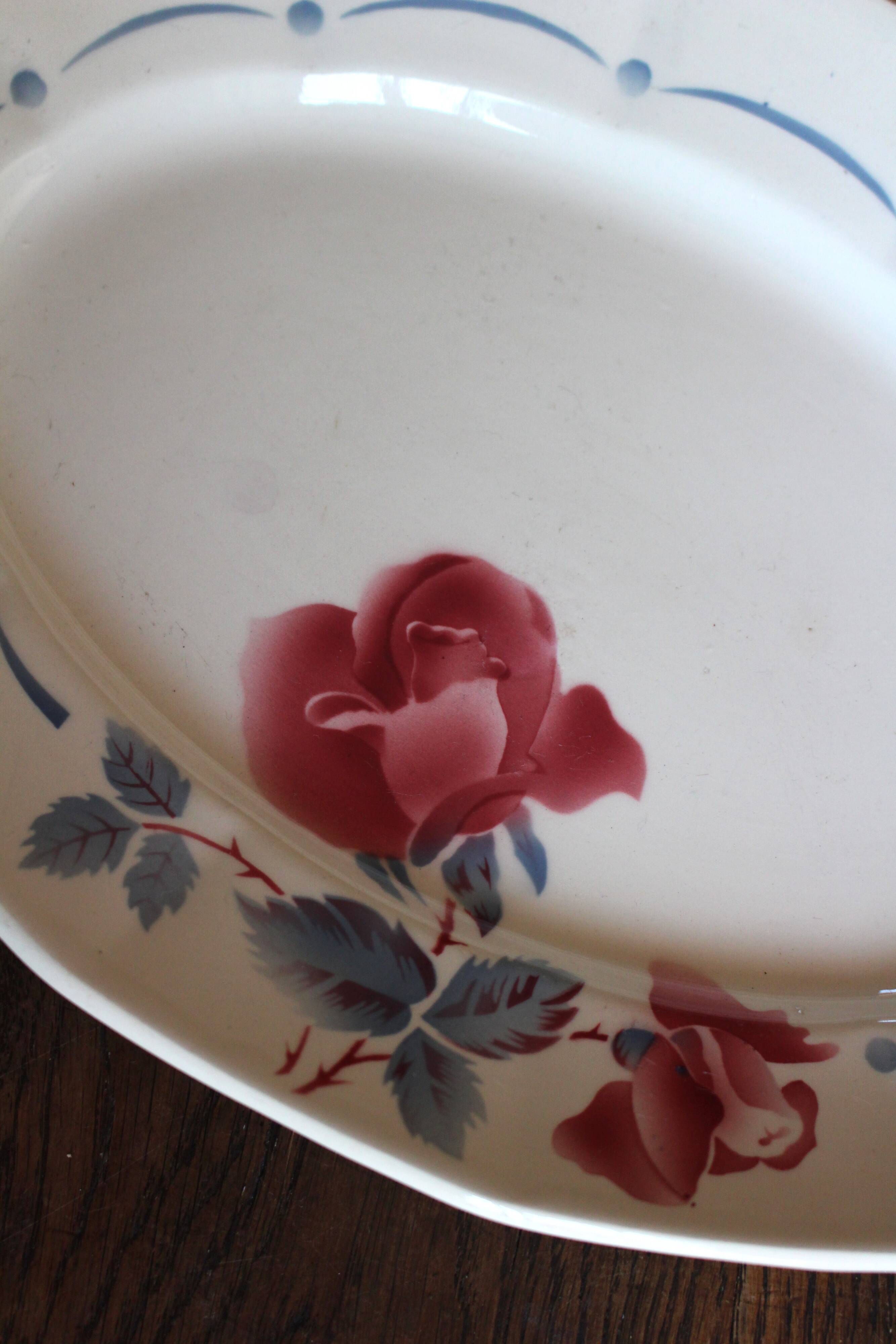 Oval Plate Boulogne Digoin Sarreguemines Art Deco
