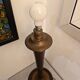 Vintage Scandinavian style lamp base in dark wood and bronze metal – 58 cm