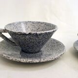 Set of 6 speckled cups & saucers