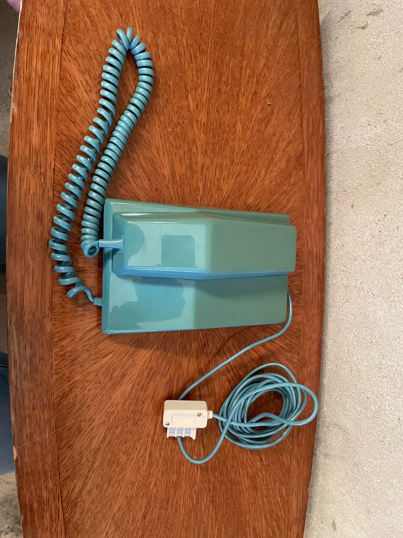 Vintage plastic wall phone blue 70s 80s