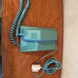 Vintage plastic wall phone blue 70s 80s