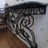 Wrought iron and marble console from the 50s=60s