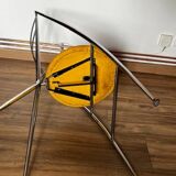 Chaise yamakado, chrome et skaï jaune