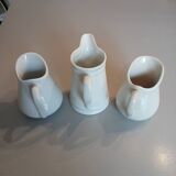3 small antique porcelain pitchers/milk pots